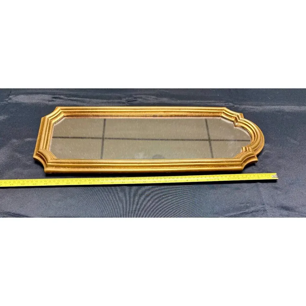 Pair Vintage Bassett Mirror Co Gold Arched Wall Mirrors Hollywood Regency 1970s